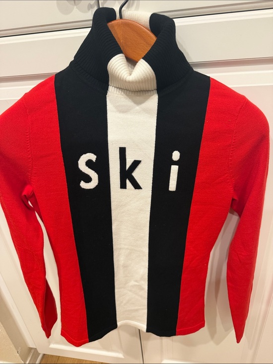 Alp N Rock Sweaters - Alp N Rock Red Black White Ski Turtleneck Sweater